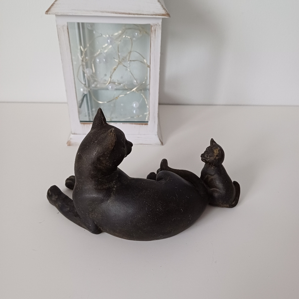 Cute Black Cat Mom And Kitten Baby - Picture 4 of 13